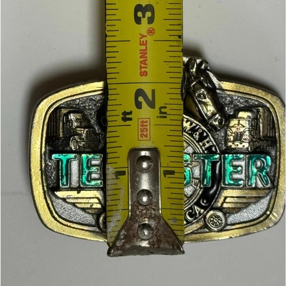 1985 I.B. OF T.C. W. & H. OF A. Teamster Union Brotherhood Horse Belt Buckle